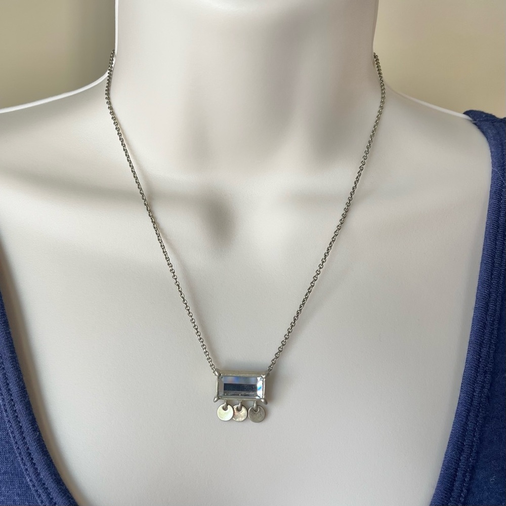 Lia Sophia Rectangle Rhinestone Pendant Necklace